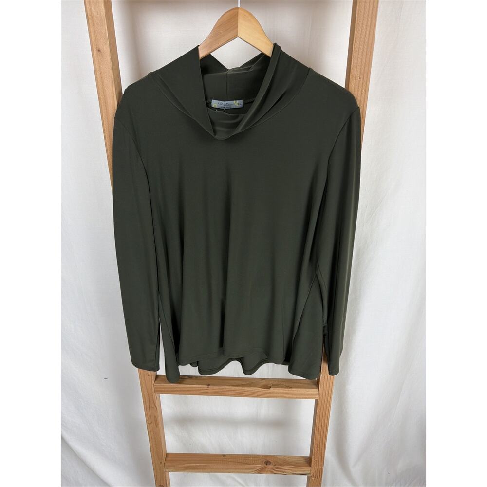 NWT Chalet Olive Green Alex Top Mock Turtleneck #0836 XL MADE USA